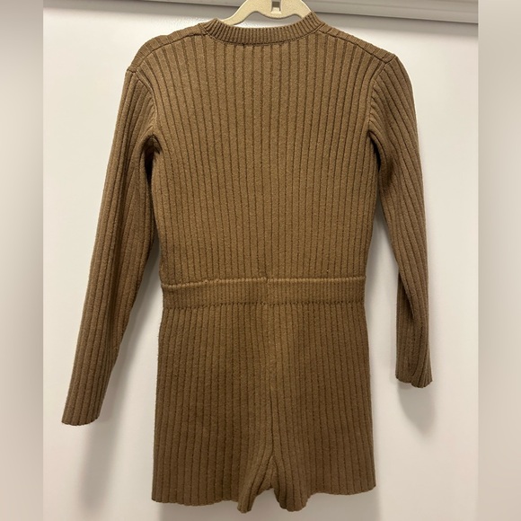 Zara Tan Ribbed Knit Jumpsuit - Picture 4 of 8